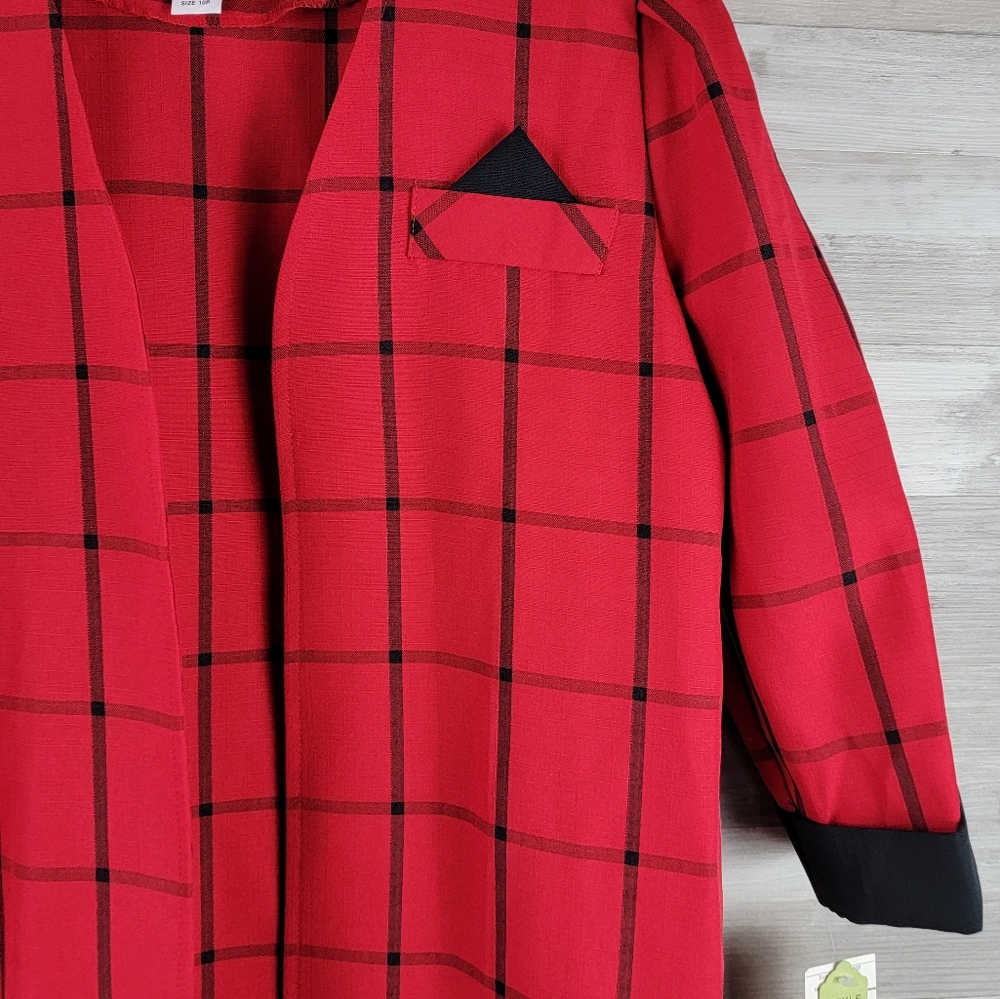 Vintage Whirlaway Frocks Open Plaid Blazer Women's Size 10P USA Made NWT - Picture 9 of 16